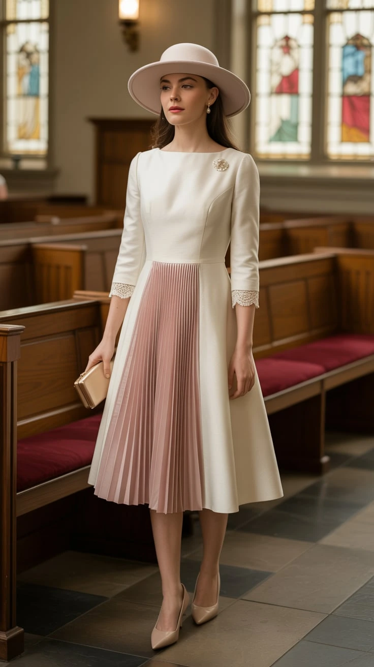 Pastel Harmony All-Season Church Outfit