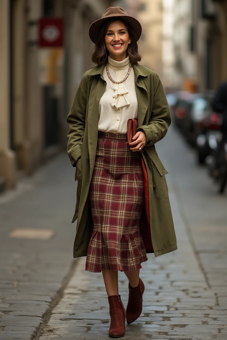 Plaid Pattern Classic Charm Seasonal Outfit