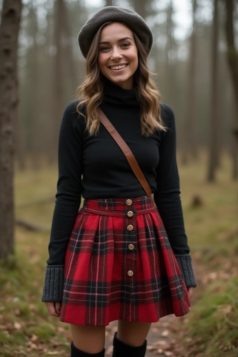 Plaid Patterns Mini Skirt Seasonal Outfit