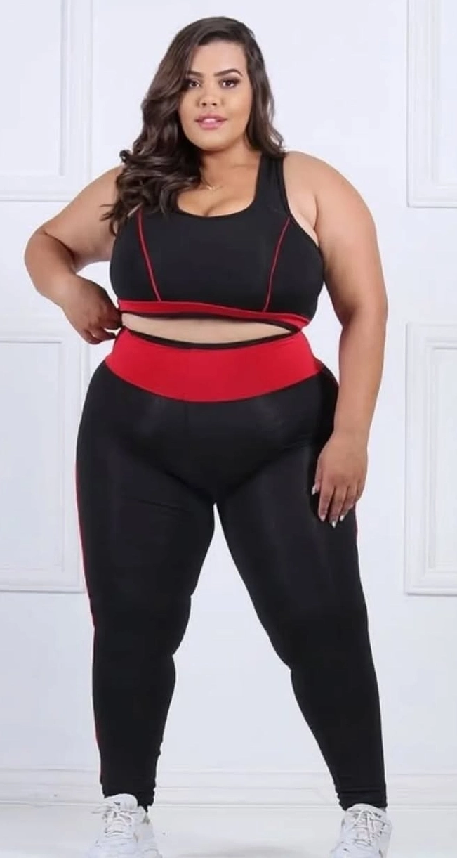 Red and Black in Plus-Size Activewear
