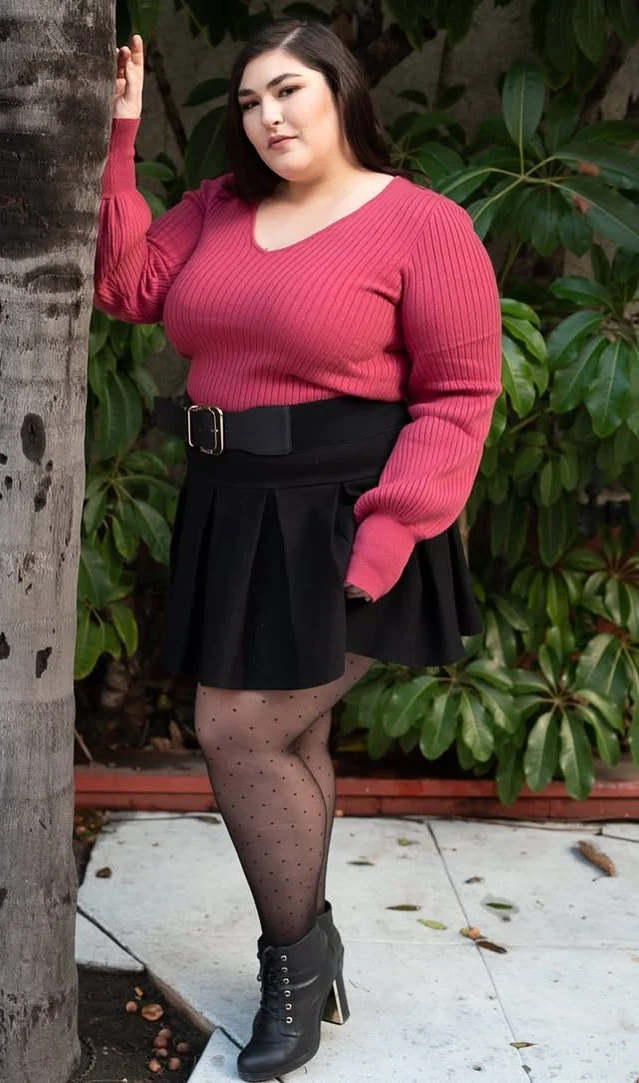 Rich Contrast Plus Size Fall Outfit Inspiration