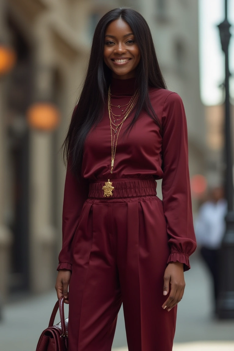 Rich Olive Opulence Fall Outfit for Black Women