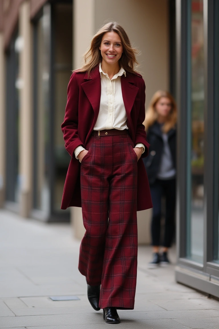Rich Plaid Early Fall Seasonal Outfit