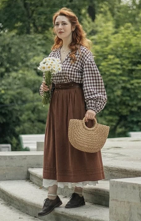 Rustic Brown Checks and Charm Fall Outfit