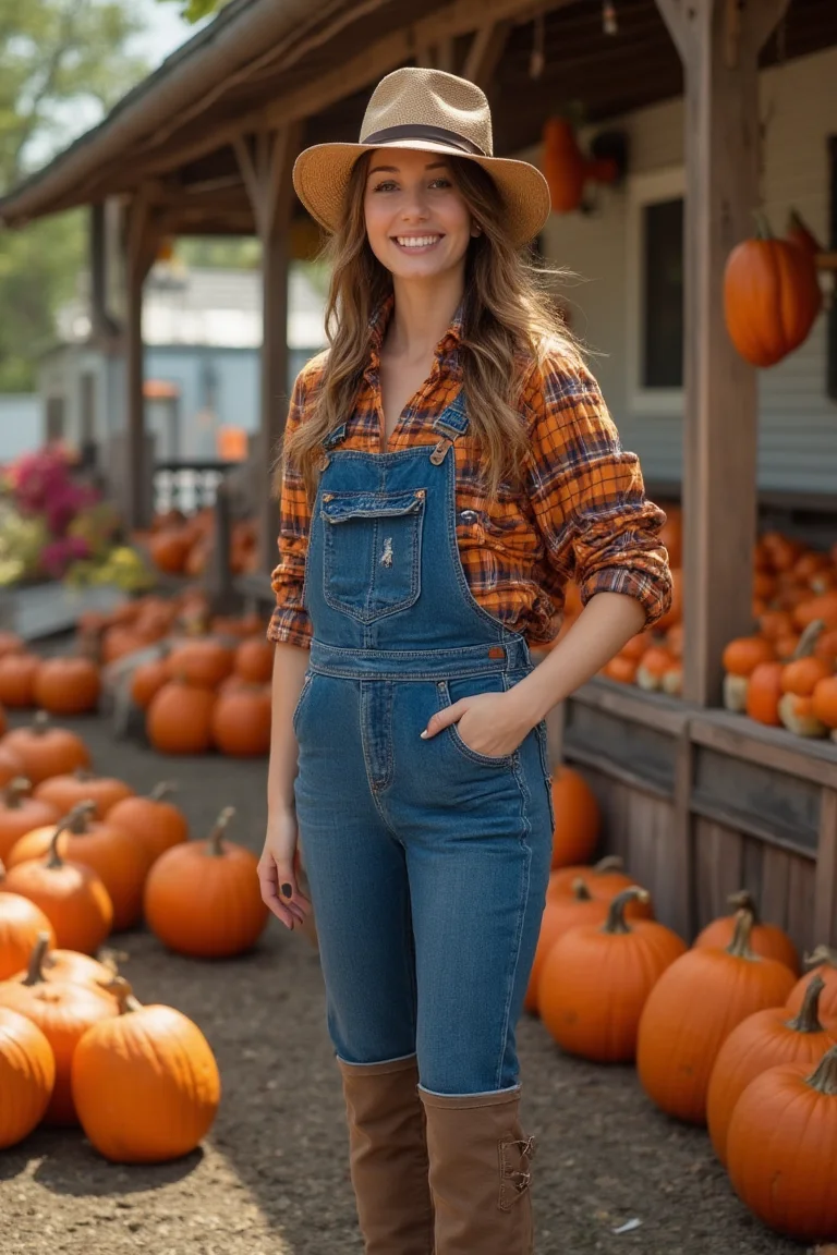 Rustic Plaid Pumpkin Patch Seasonal Outfits