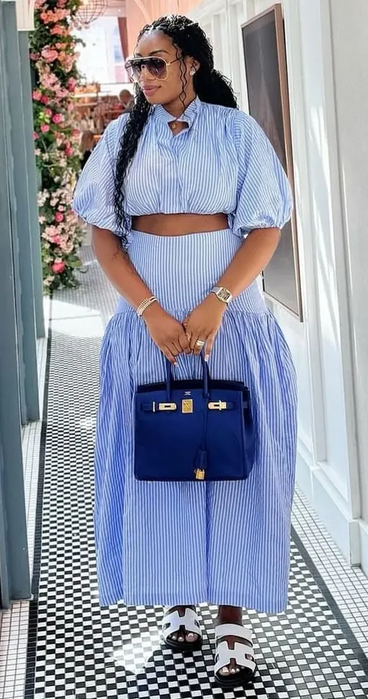 Striped Two-Piece for Chic Getaways