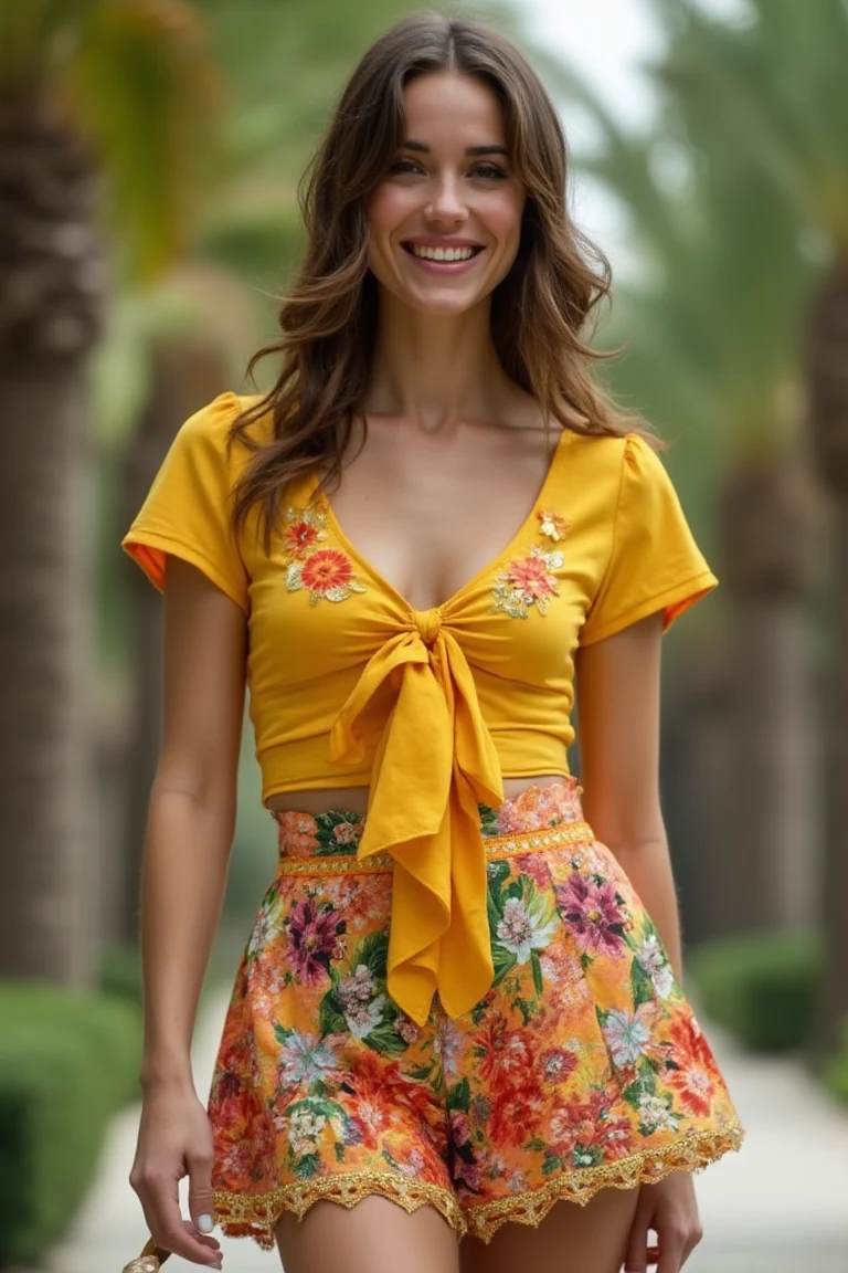 Sunny Florals Summer Shorts Outfit
