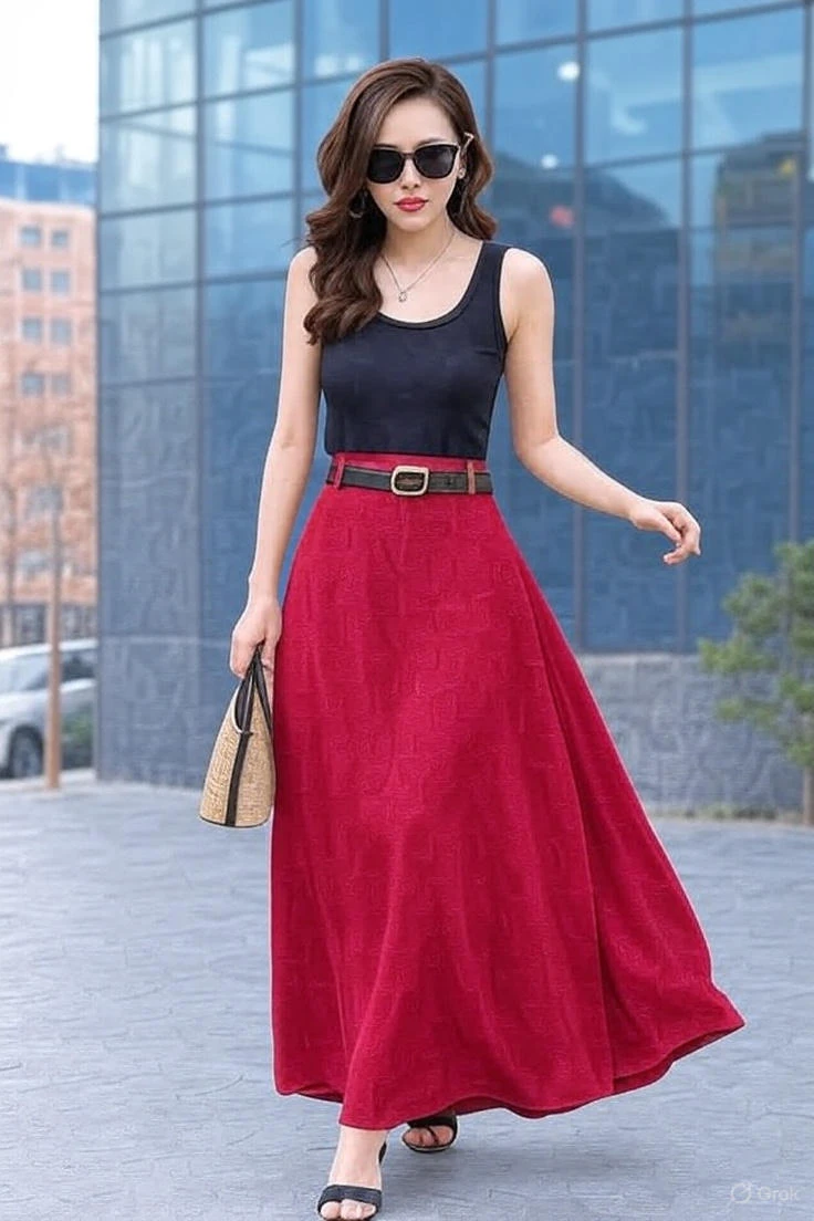 Sunset Ombre Grace Summer Maxi Skirt