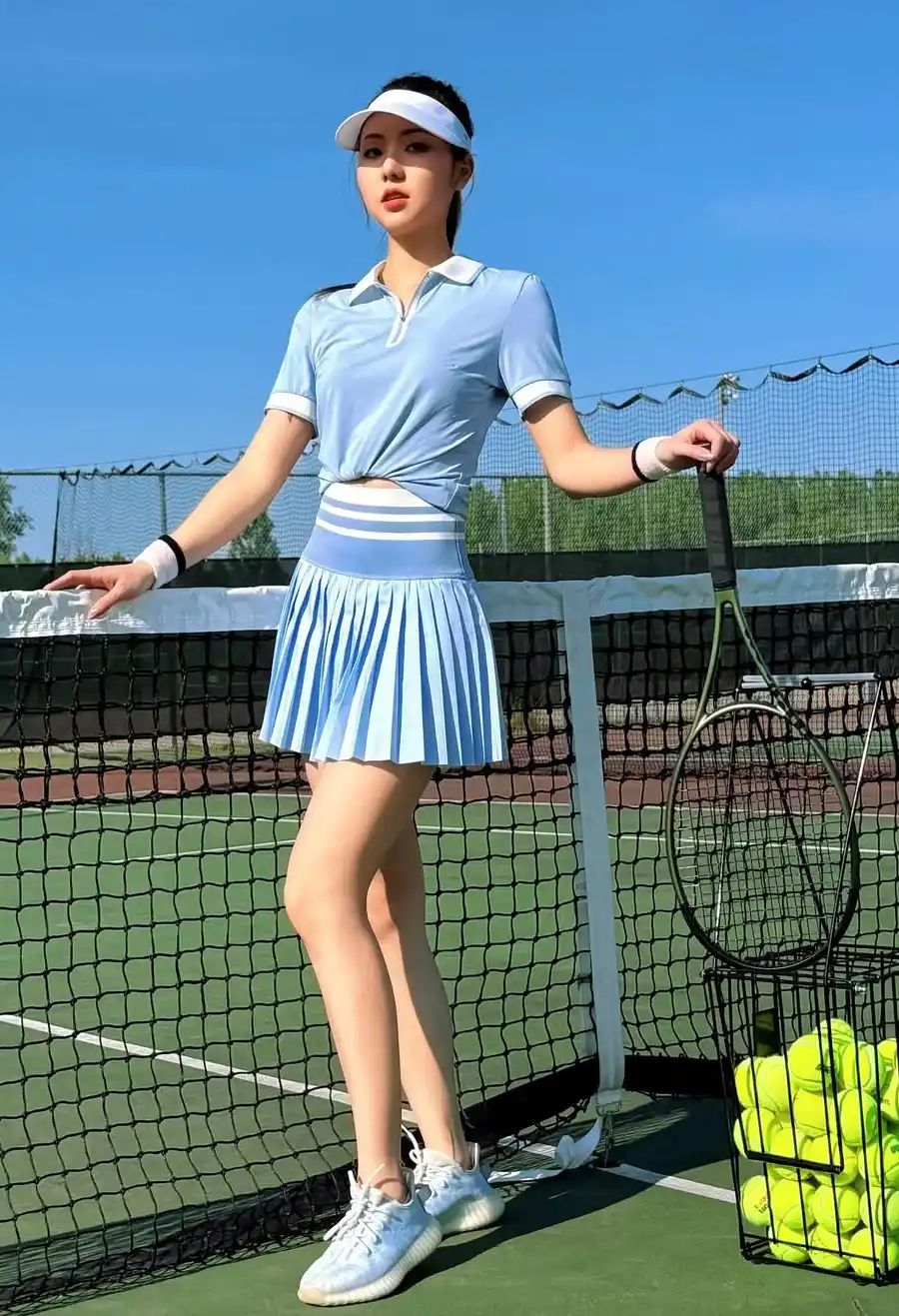 Vibrant Blue Tennis Skirt Summer Ensemble