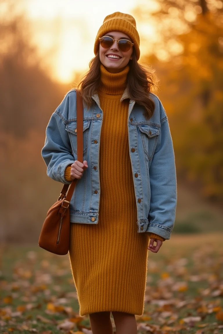 Vibrant Layers Casual Chic Cozy Fall Seasonal Outfit
