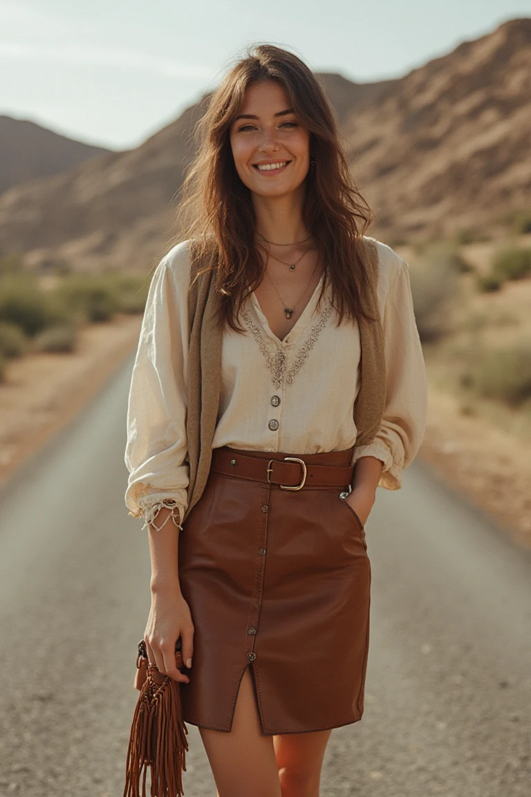Warm Layers Mini Skirt Seasonal Outfit