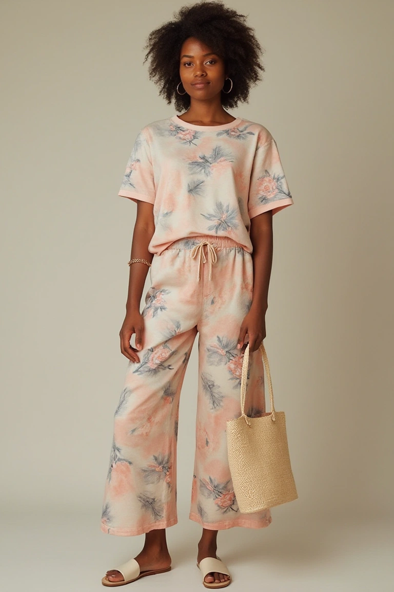 A Soft Floral Sweatsuit Set