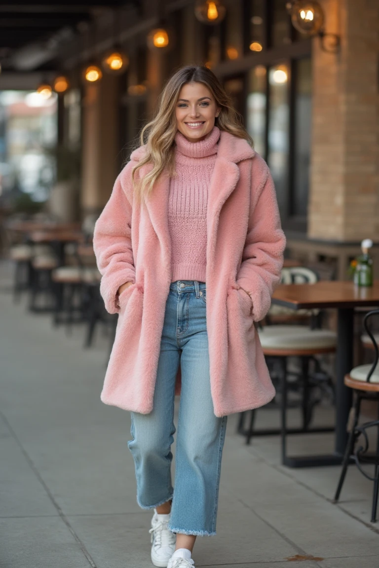 Blush Plush Sophistication Winter Brunch Attire