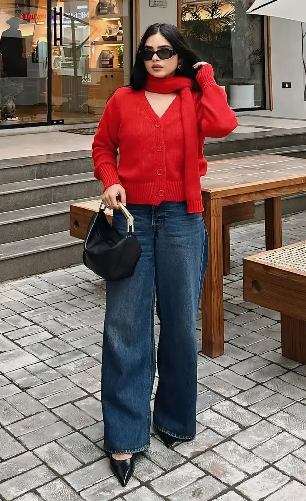 Bold Crimson Comfort Winter Brunch Styles