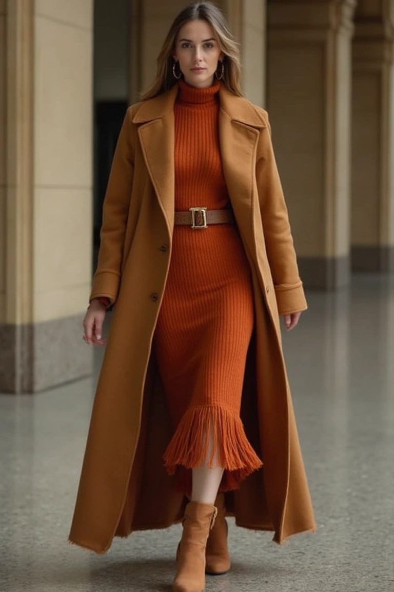 Bold Orange Glow Fall Fashion Statement