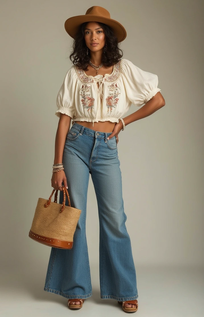 Chic and Free-Spirited Denim Look for Women
