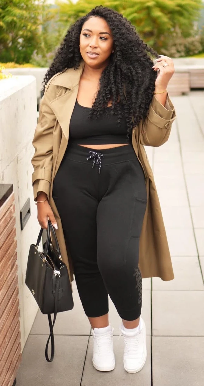 City Chic Ultimate Athleisure Trench Look
