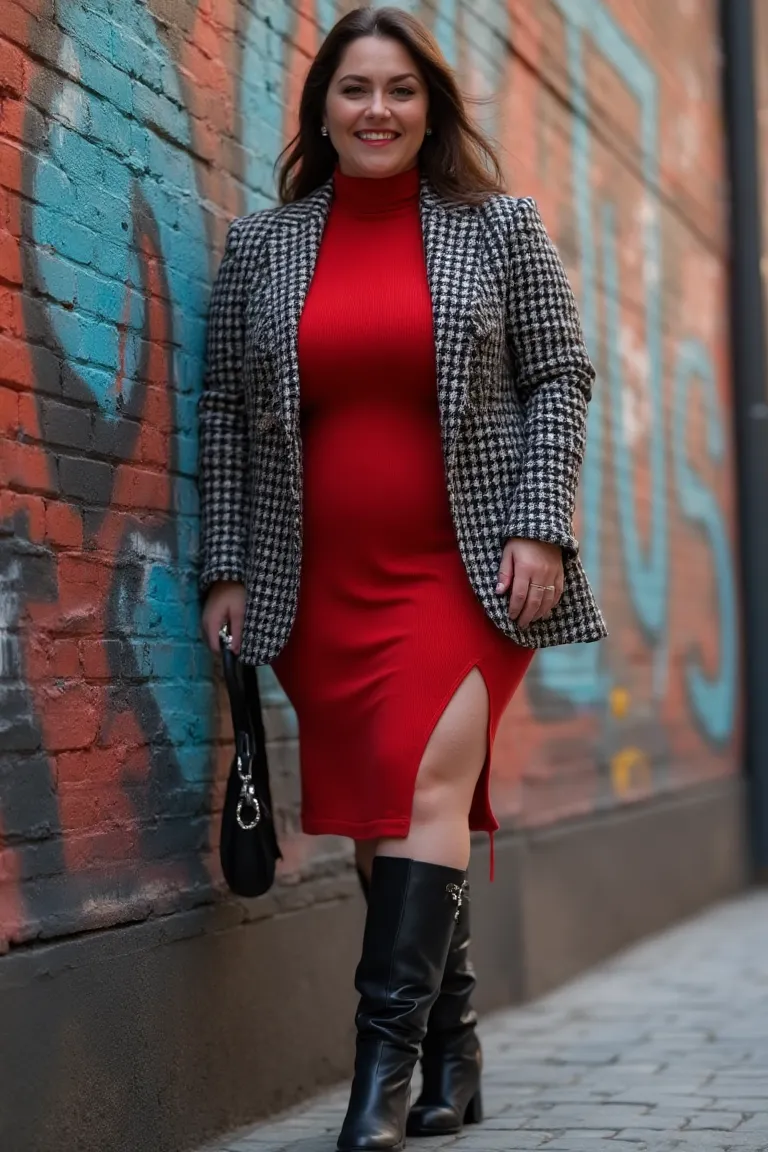 Crimson Chic Winter Outfits For Curvy Women