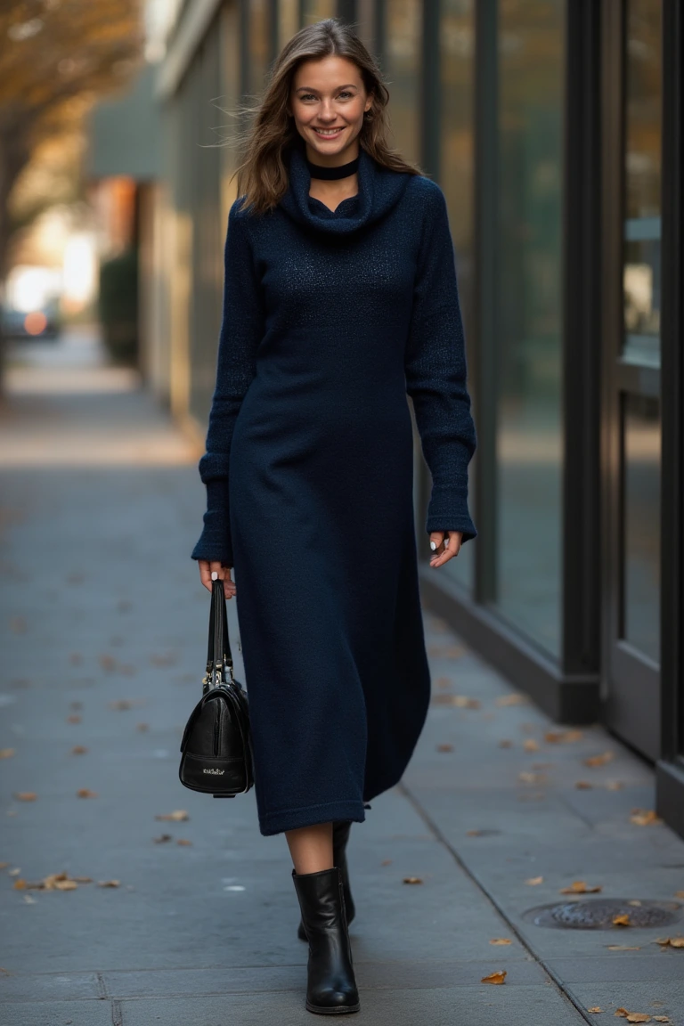 Deep Elegance Fall Sweater Outfit Inspiration