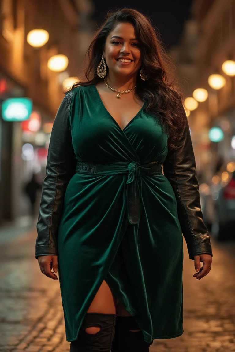 Emerald Elegance Winter Outfits for Curvy Women