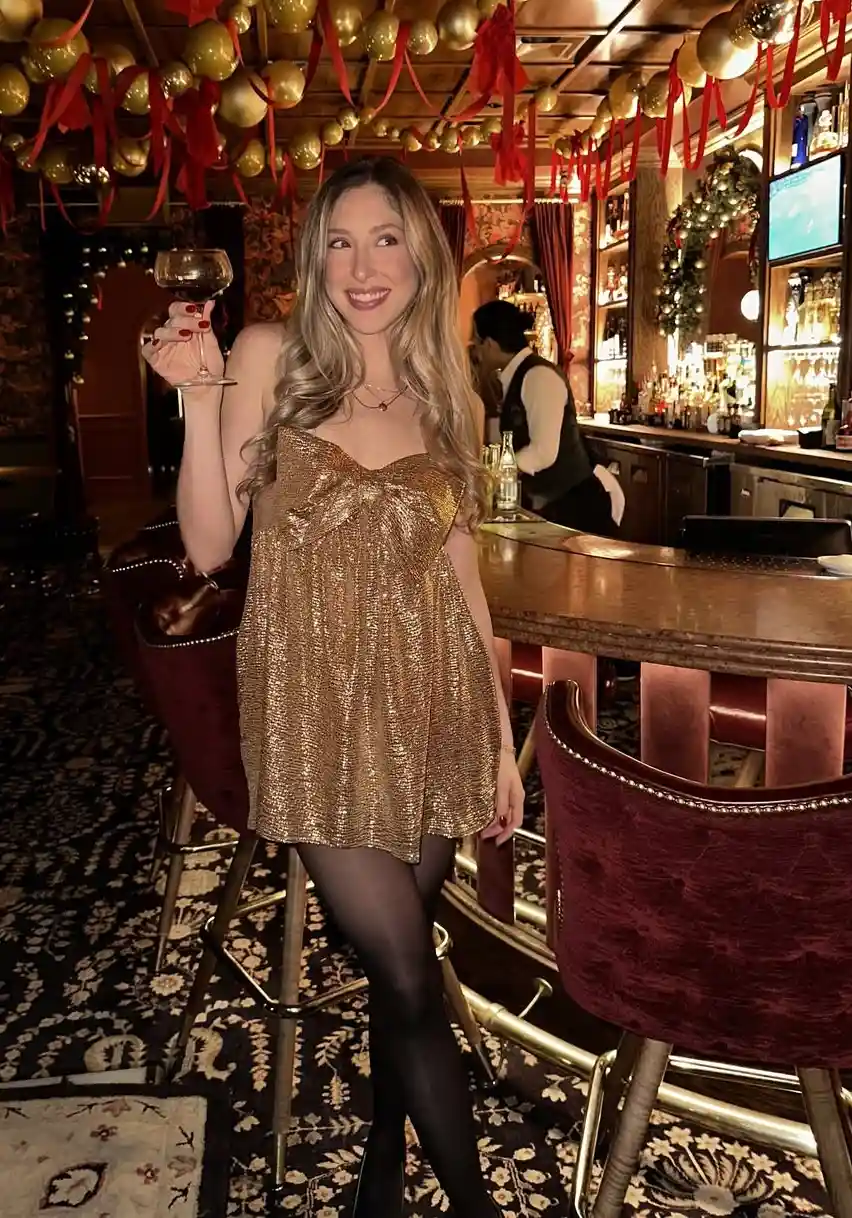 Gleaming Gold Sequin Dress Holiday Lounge Celebrations