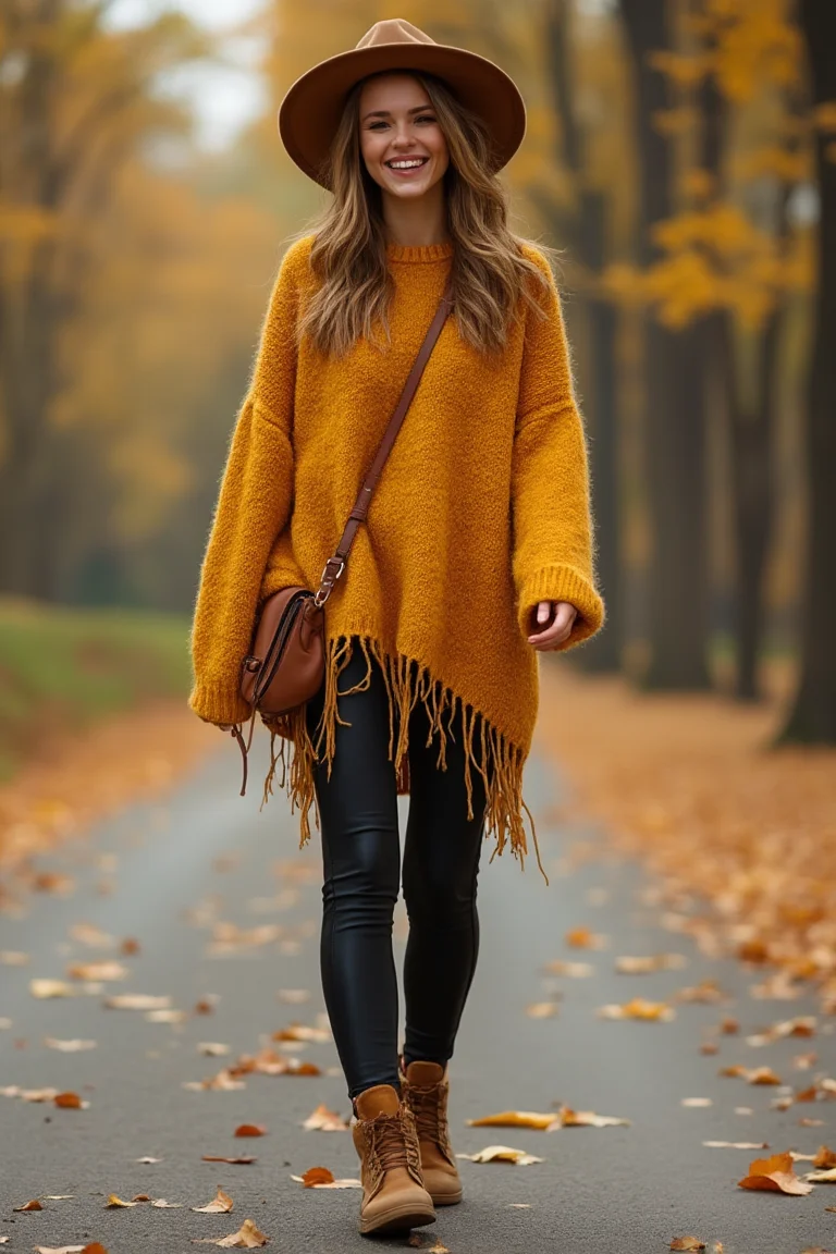 Golden Warmth Fall Sweater Outfit Inspiration