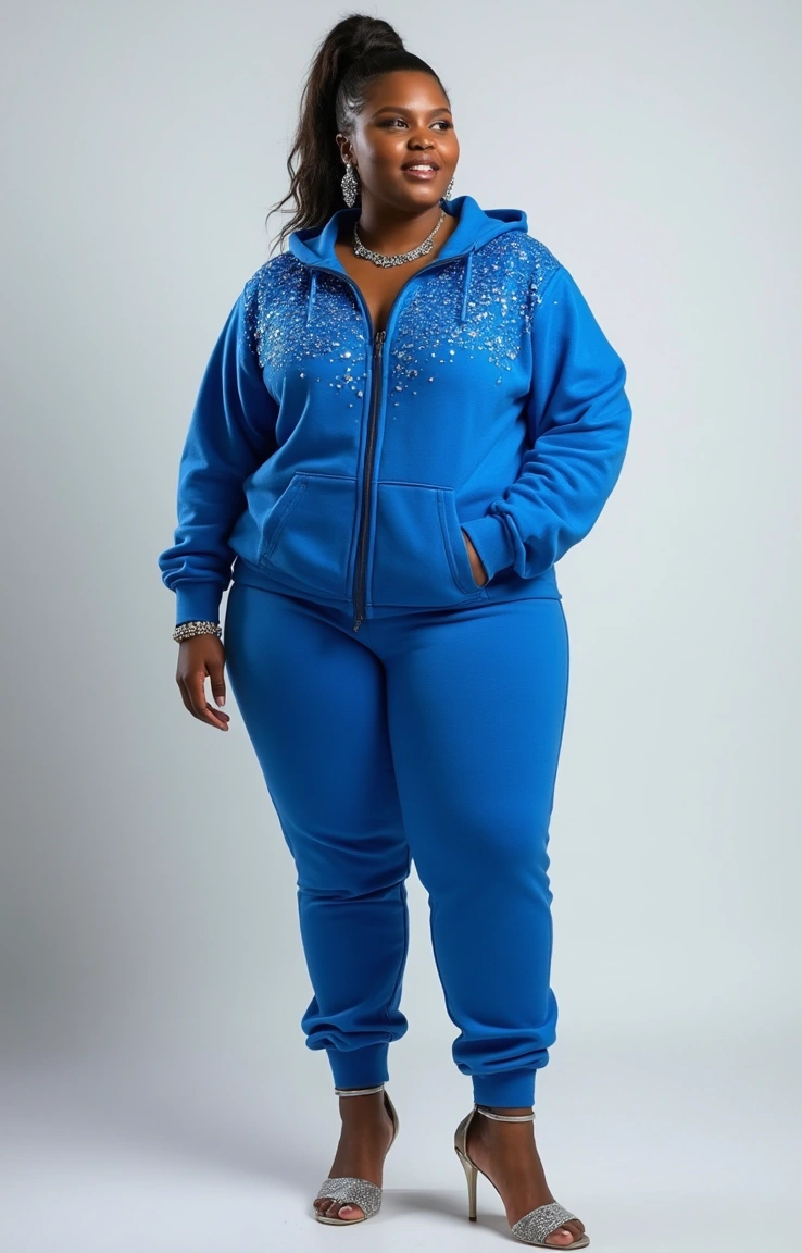 Jewel-Toned and Embellished Sweatsuit