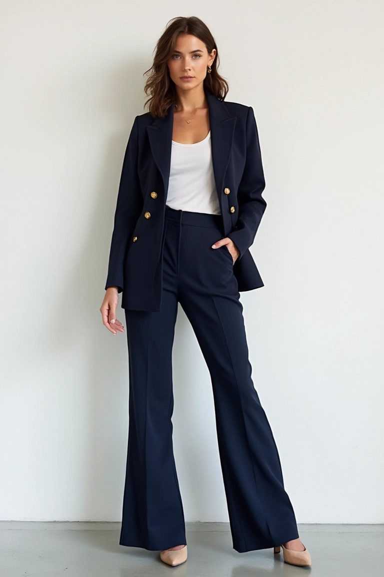 Navy Classic Powerful Office Outfit
