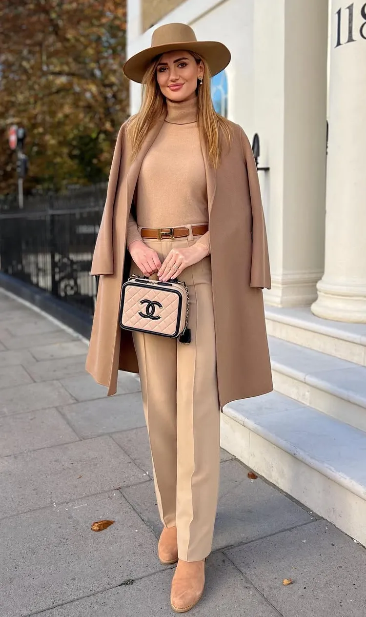 Neutral Elegance Sophisticated Winter Fall Outfit