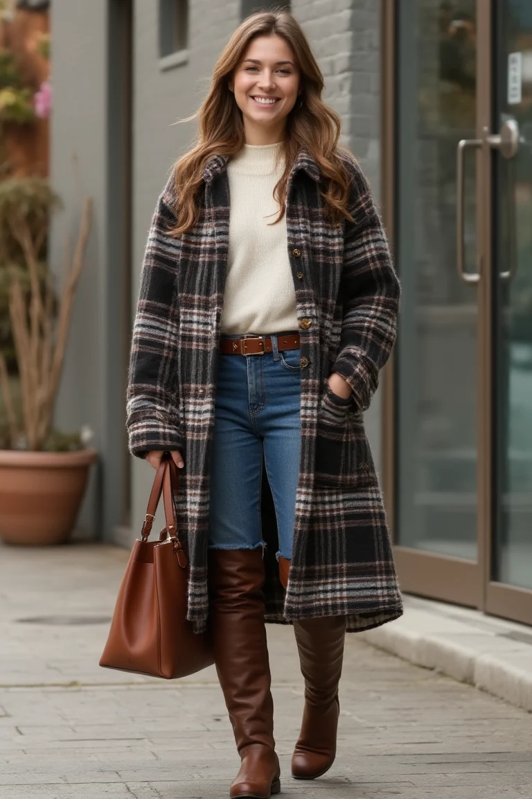 Plaid Sophistication Fall Sweater Outfit Inspiration