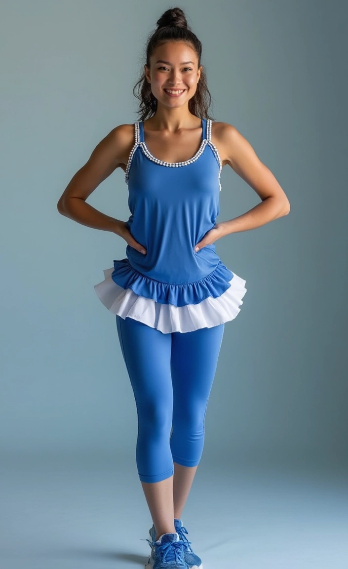 Playful Blue Charm Ultimate Summer Gym Outfit