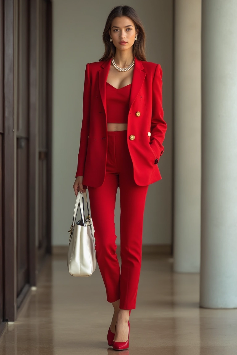 Red Bold Executive Office Outfit