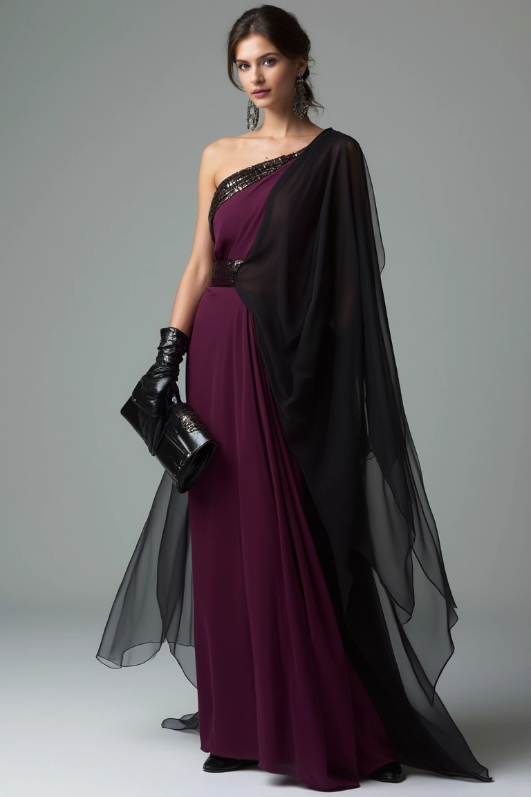 Regal Plum Drama An Evening Gown Statement
