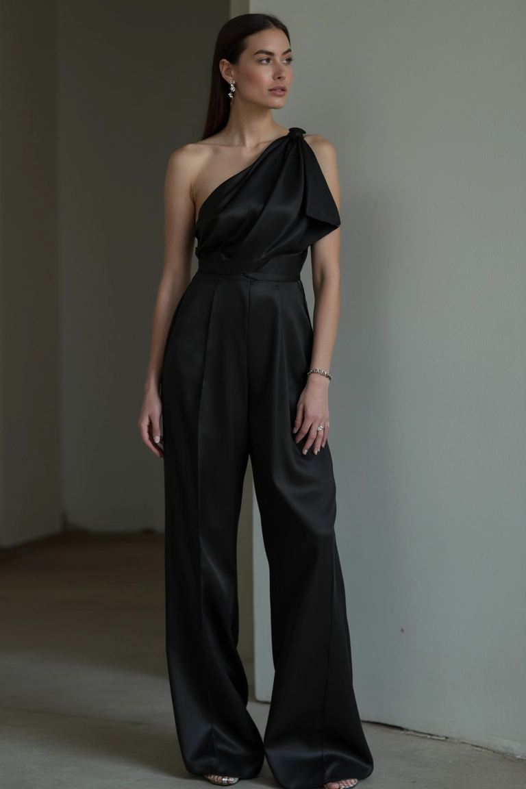 Sleek Black Drama A Versatile Seasonal Outfit