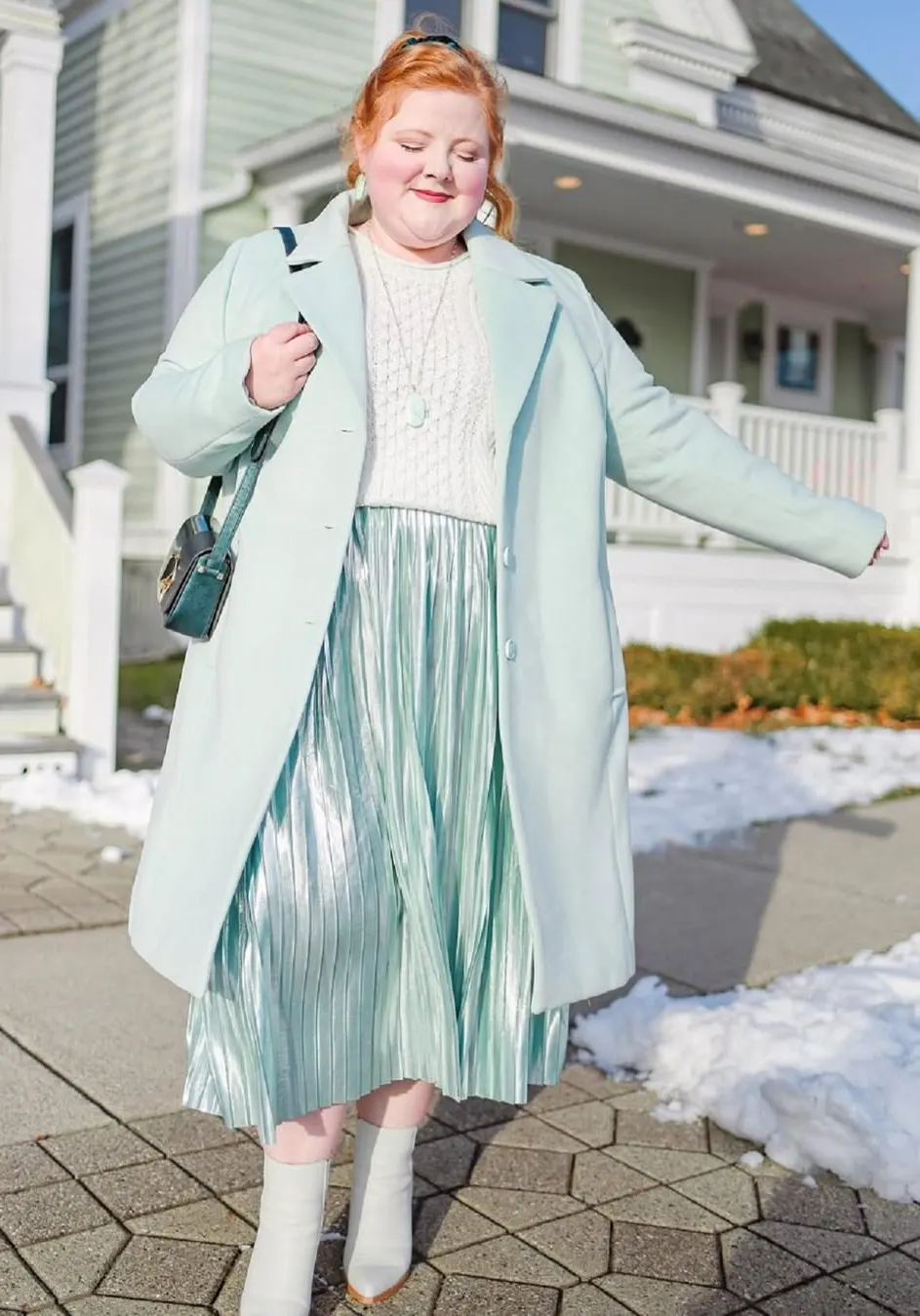Soft Pastels Winter Outfits for Curvy Women