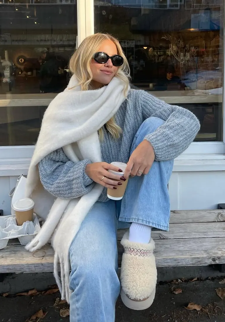 Soft Serenity Layered Winter Fall Outfit