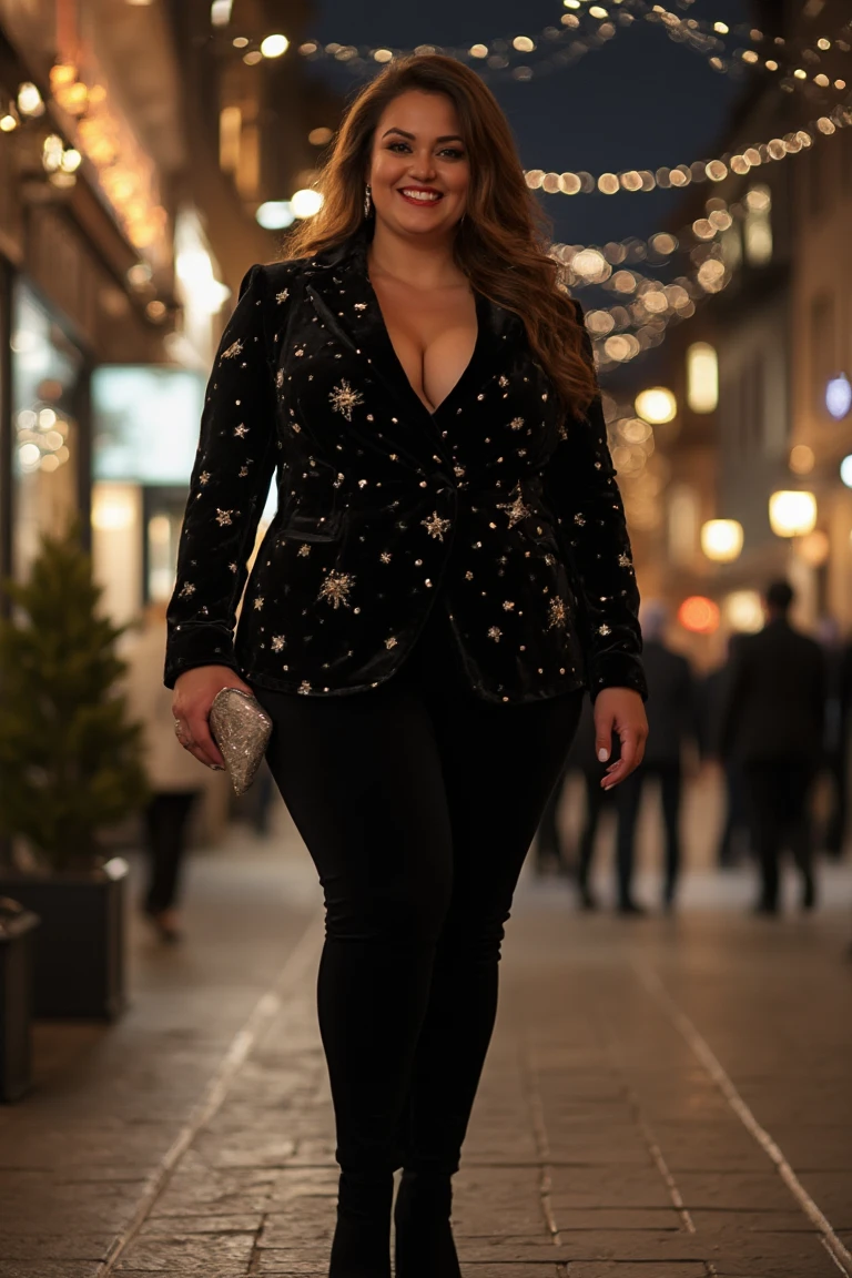 Starry Elegance Plus Size Seasonal Outfit