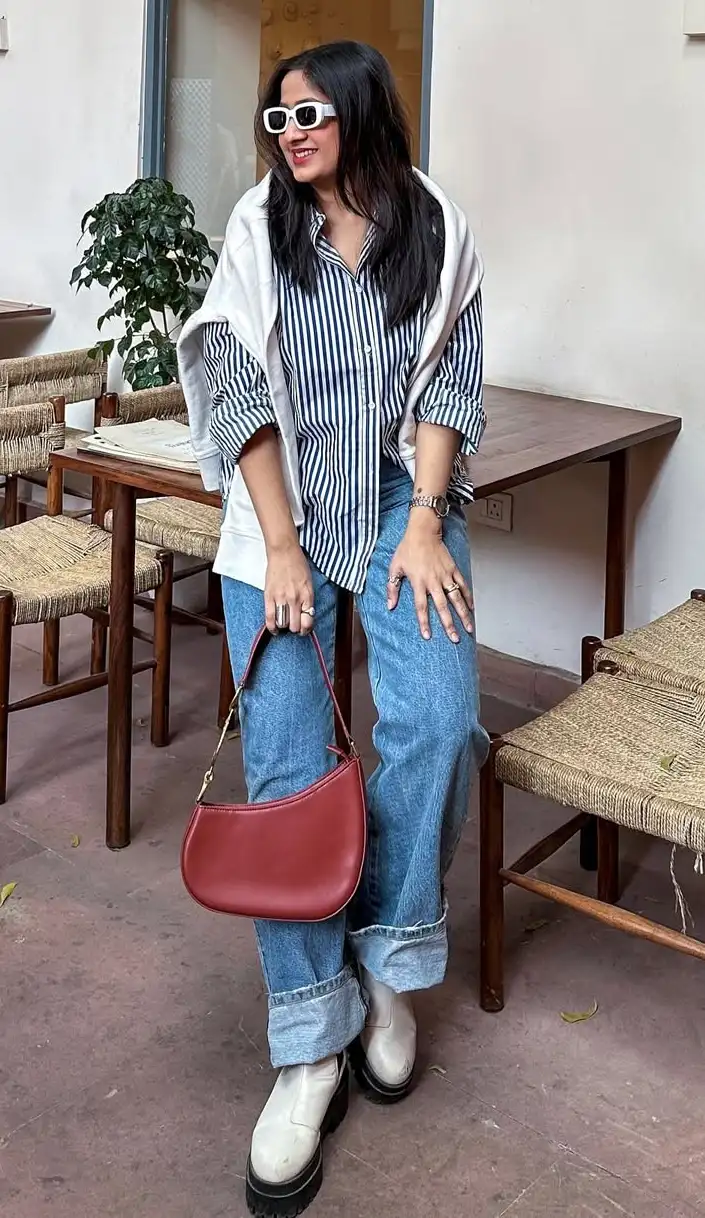 Striped Effortless Ease Winter Brunch Attire