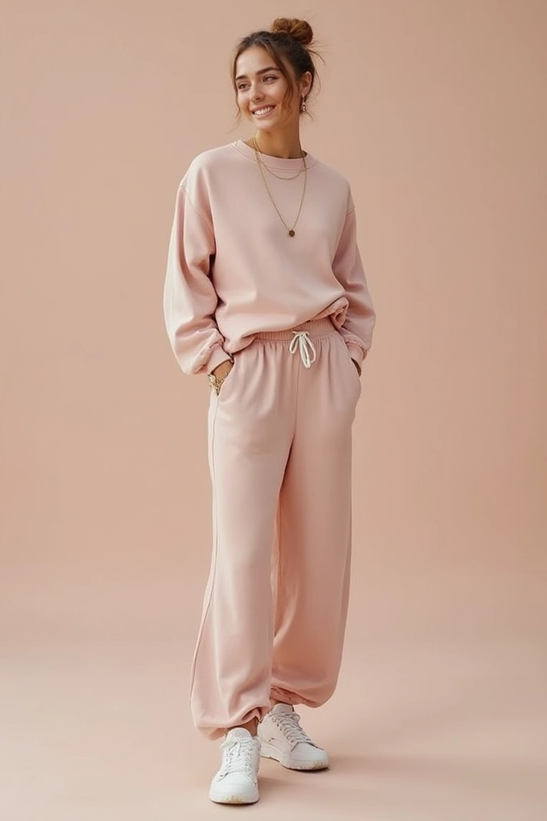 The Understated Elegance of a Pastel Sweat Suit