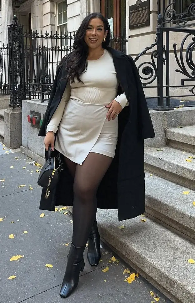 Timeless Neutrals Winter Outfits for Curvy Women