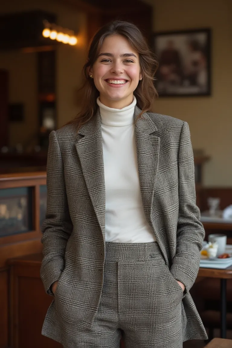 Timeless Plaid Winter Brunch Outfit Sophistication