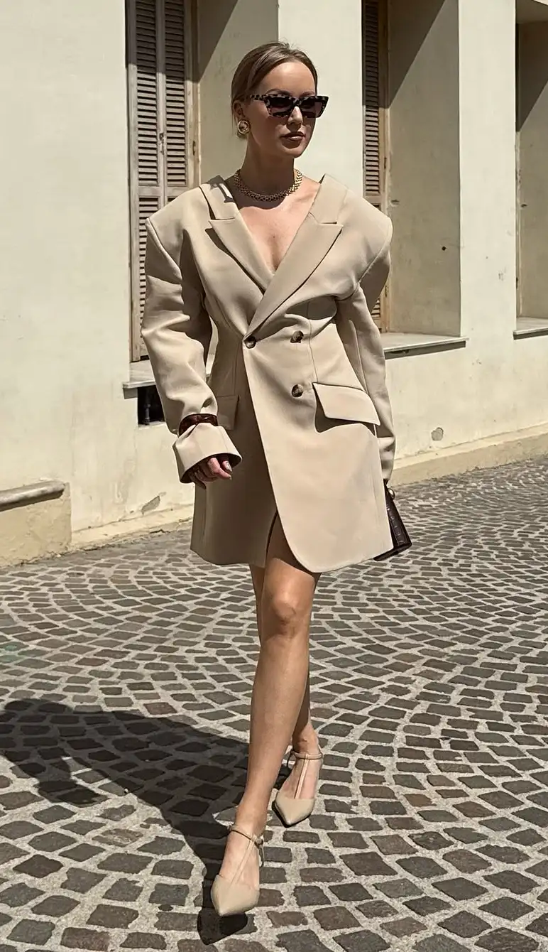 Timeless Tailoring Neutral Tone Seasonal Outfit