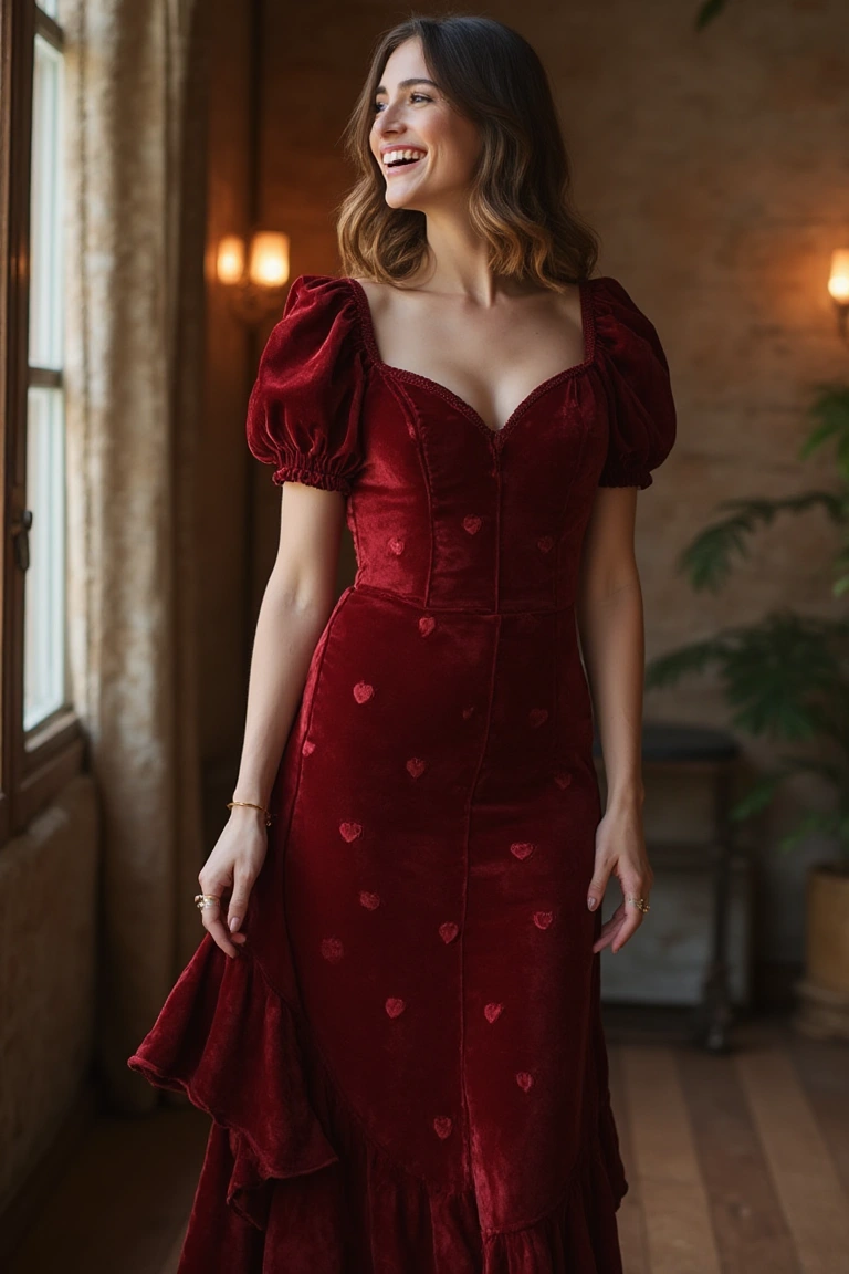 Velvet Romance A Festive Winter Party Dress