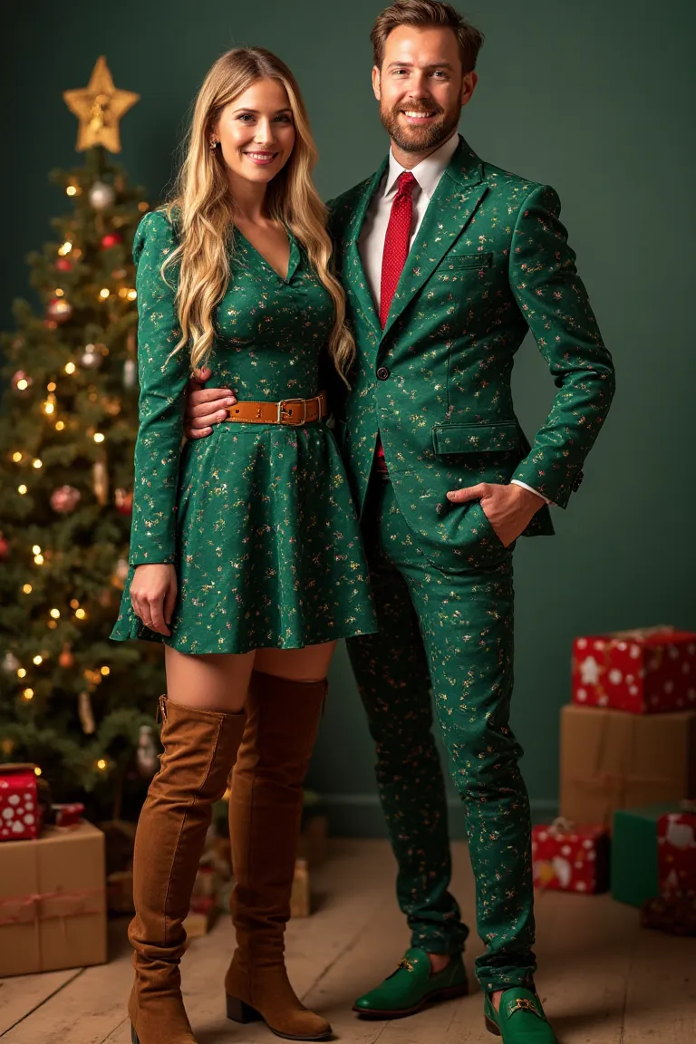 Vibrant Floral Seasonal Christmas Outfits