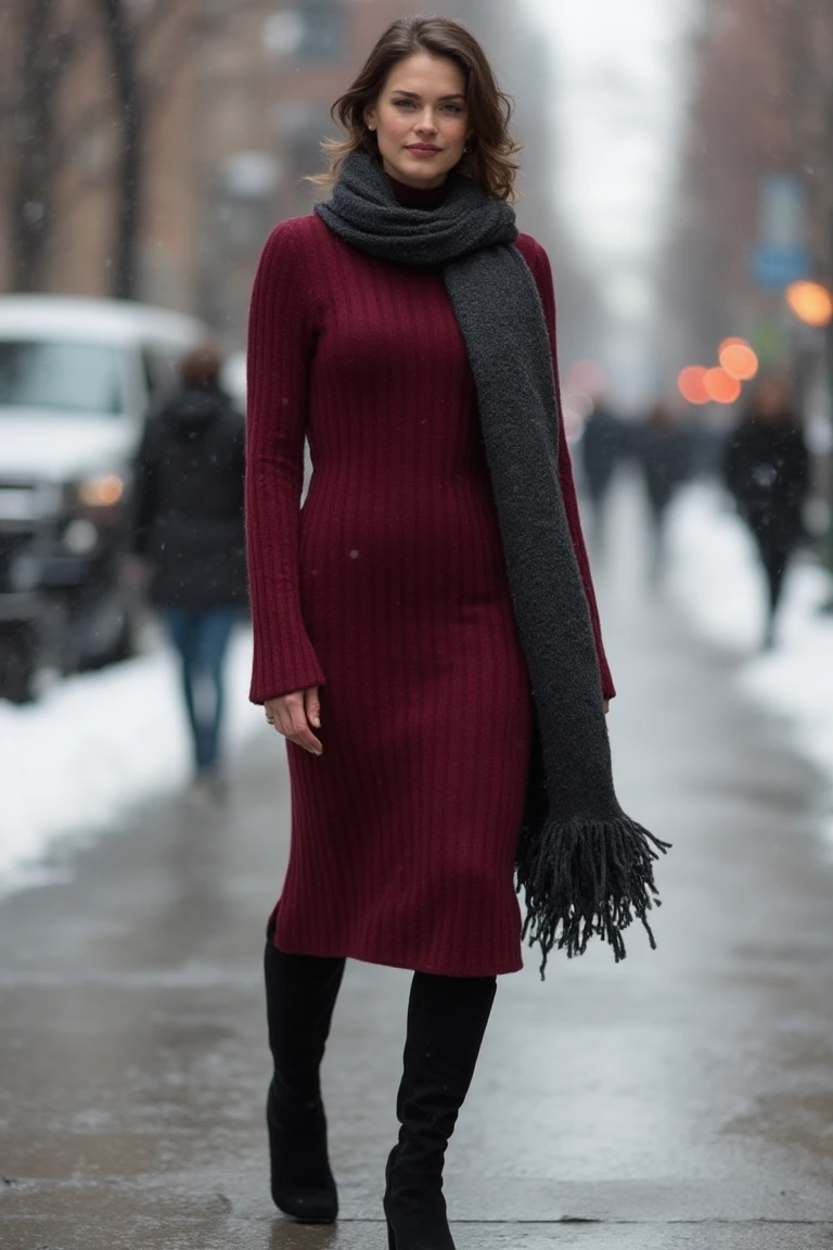 Vibrant Hues Winter Fall Outfit Inspirations