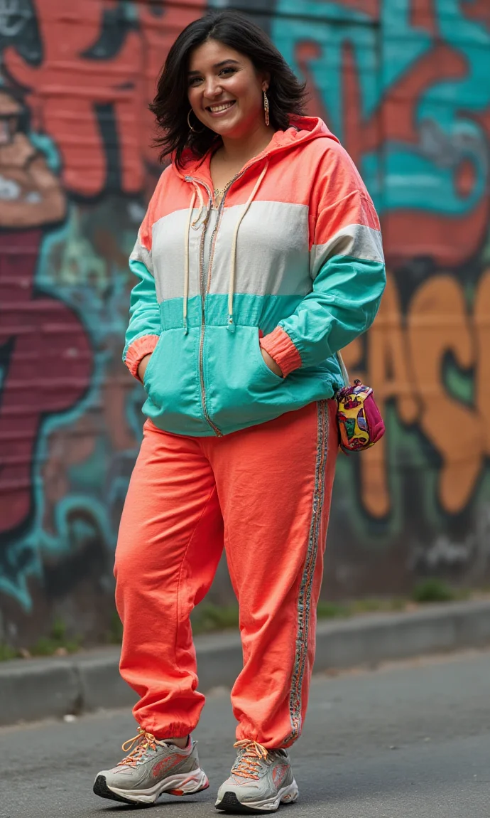 Vibrant Plus-Size Sweatsuit Statement