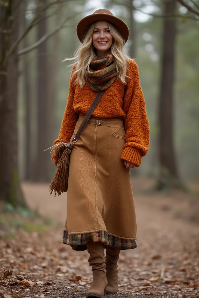 Warm Amber Rustic Winter Fall Outfit