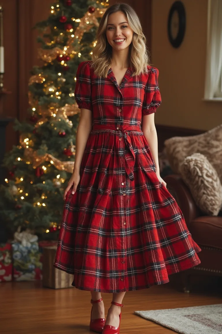 Plaid & Peppermint A Classic Christmas Dress