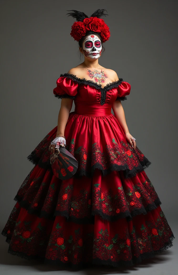 Vibrant and Elegant Sugar Skull Gown
